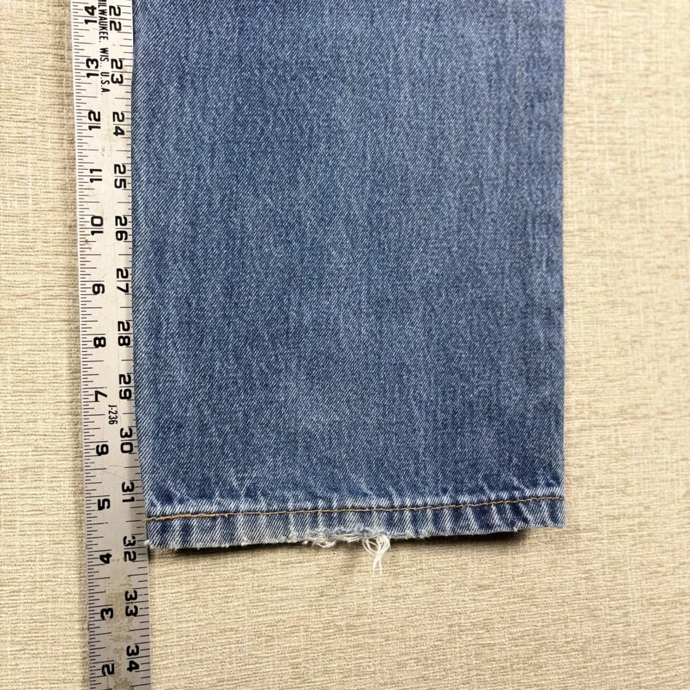 Levis 505 Mens 36x34 Light Distress Jeans Thigh Fade ** Vintage Style ** Denim